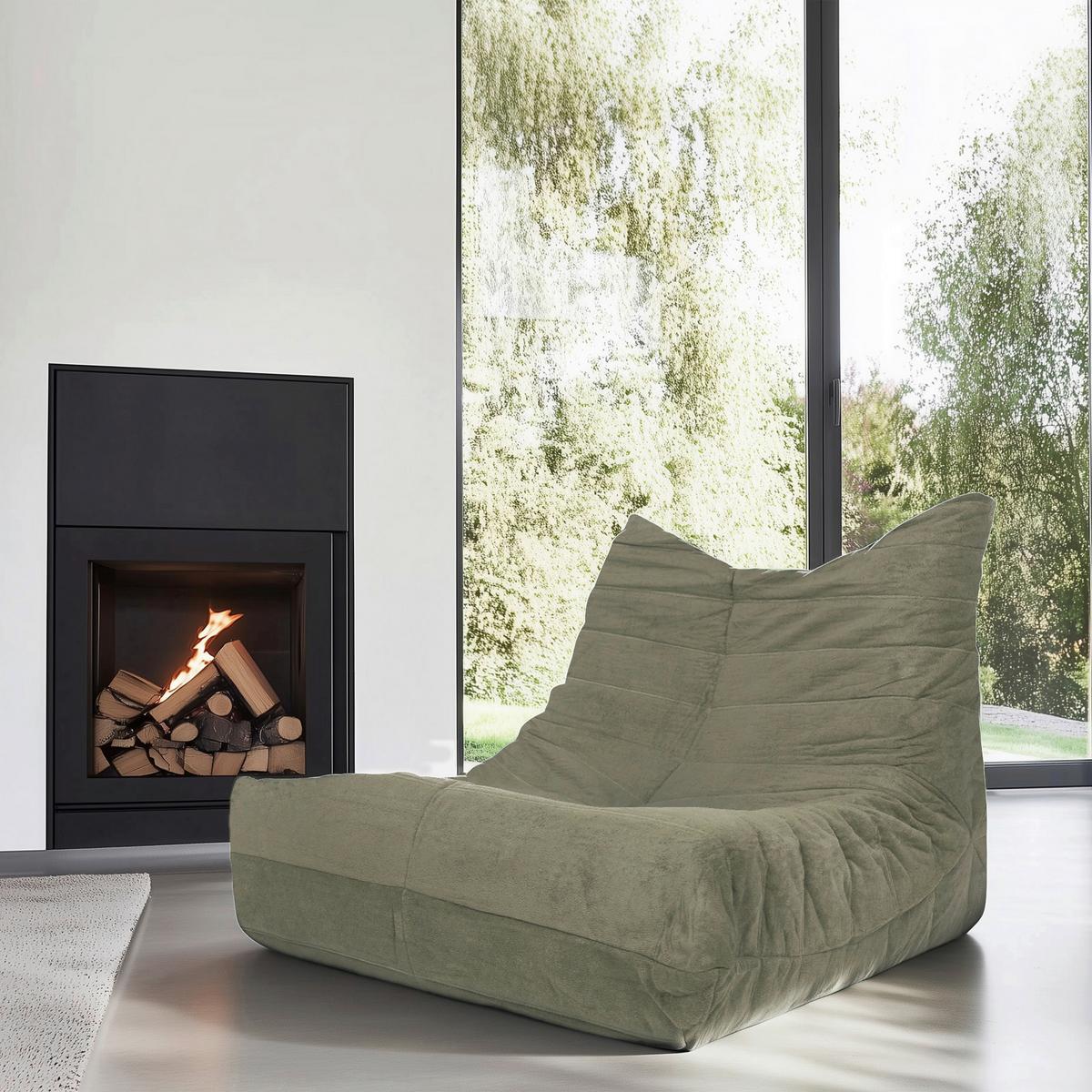 Loungesessel Sitzolo Salbeigrün B: 90 cm - Salbeigrün, MODERN, Textil (90/72/100cm) - MID.YOU