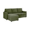 Ecksofa mit Schlaffunktion Paris Grün Cord 215x145cm - Schwarz/Grün, Basics, Holz/Holzwerkstoff (215/145cm)