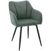 Armlehnstuhl Caro Grün Gepolstert - Schwarz/Grün, KONVENTIONELL, Holz/Textil (55/83/61cm) - Nedis SmartLife