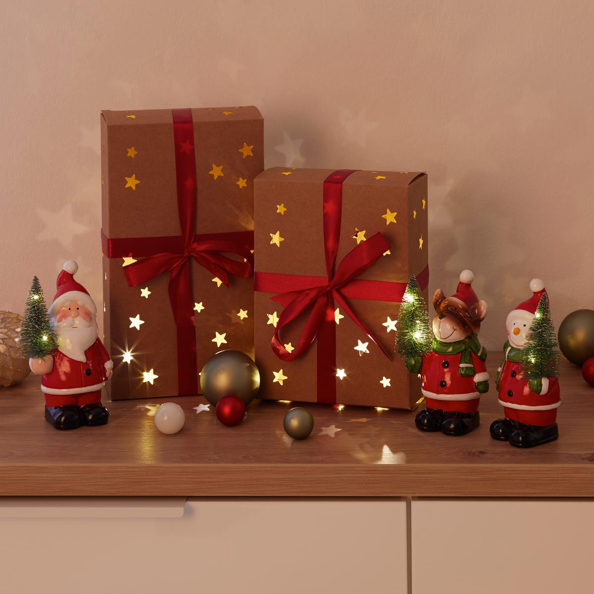 dekorační LED svítidlo FRIEDRICH-PAZ,včet.2xLR44 bat. - bílá/černá, Konvenční, keramika (9.5/14.5cm) - Modern Living