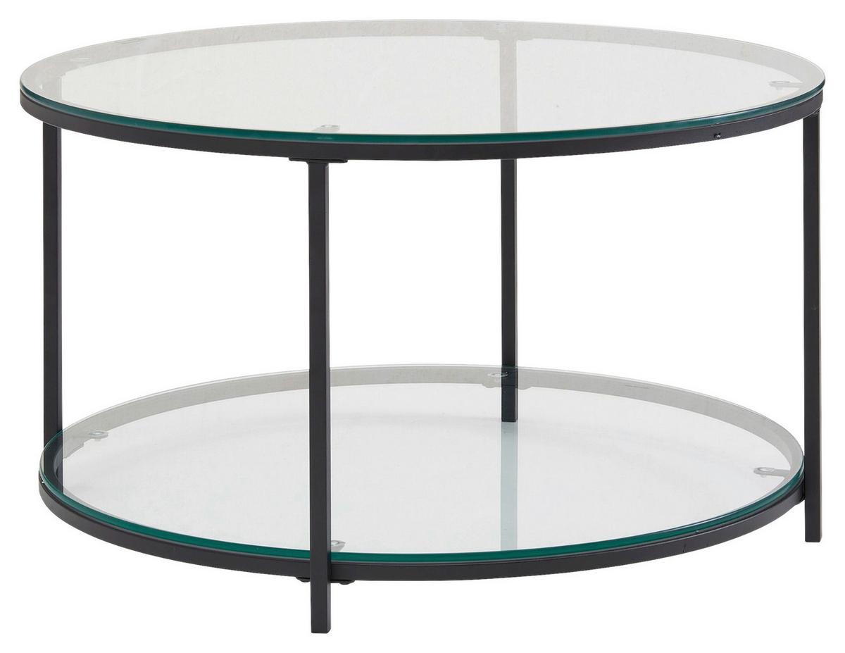 Couchtisch Wohnling Schwarz/transparent B: 80 Cm - Schwarz, MODERN, Glas/Metall (80/80/45cm) - MID.YOU