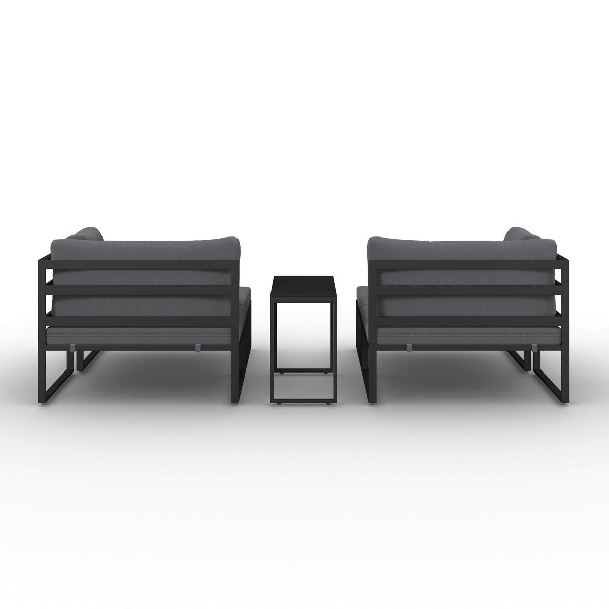 TERASOVÁ SEDACIA SÚPRAVA VALENTINA - čierna/sivá, Modern, kov/textil - Bessagi Garden