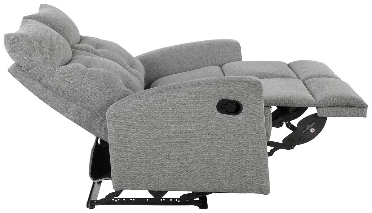 Sitzgarnitur 3-tlg. Nuvia Mit Relaxfunktion Grau - Schwarz/Grau, Design, Textil - Livetastic