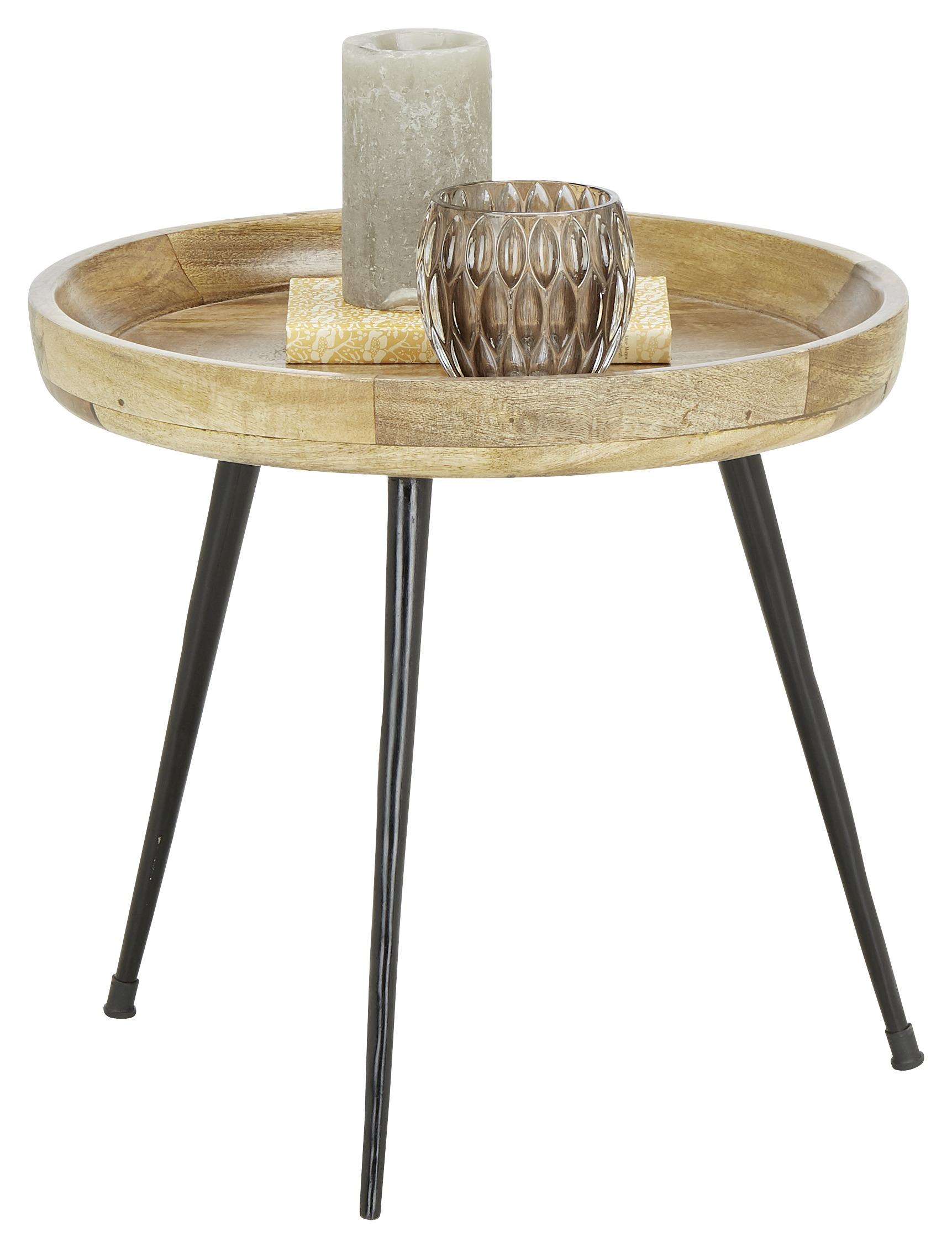 Príručný Stolík Arnold -Sb- - prírodné farby, Moderný, kov/drevo (40/38/40cm) - Modern Living