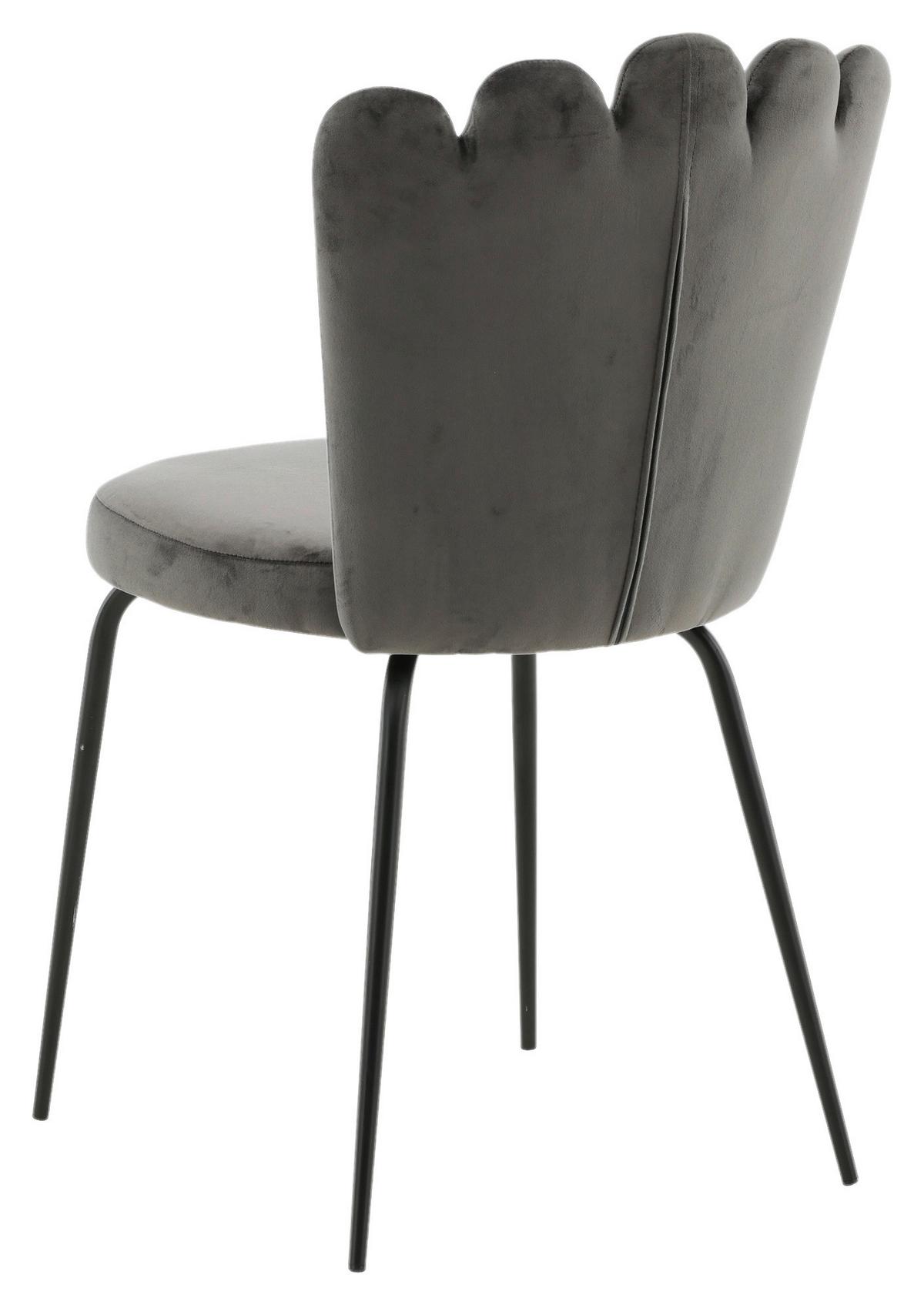 Stuhl-Set Limhamn - Schwarz/Grau, Design, Textil/Metall (44.5/82.5/54cm) - Livetastic
