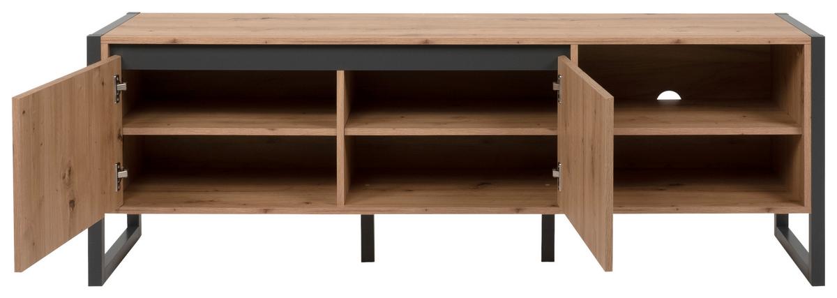 TV-Element Denver 160 cm Anthrazit/Eiche Dekor - Eichefarben/Anthrazit, MODERN, Holzwerkstoff (160/55/40cm) - MID.YOU