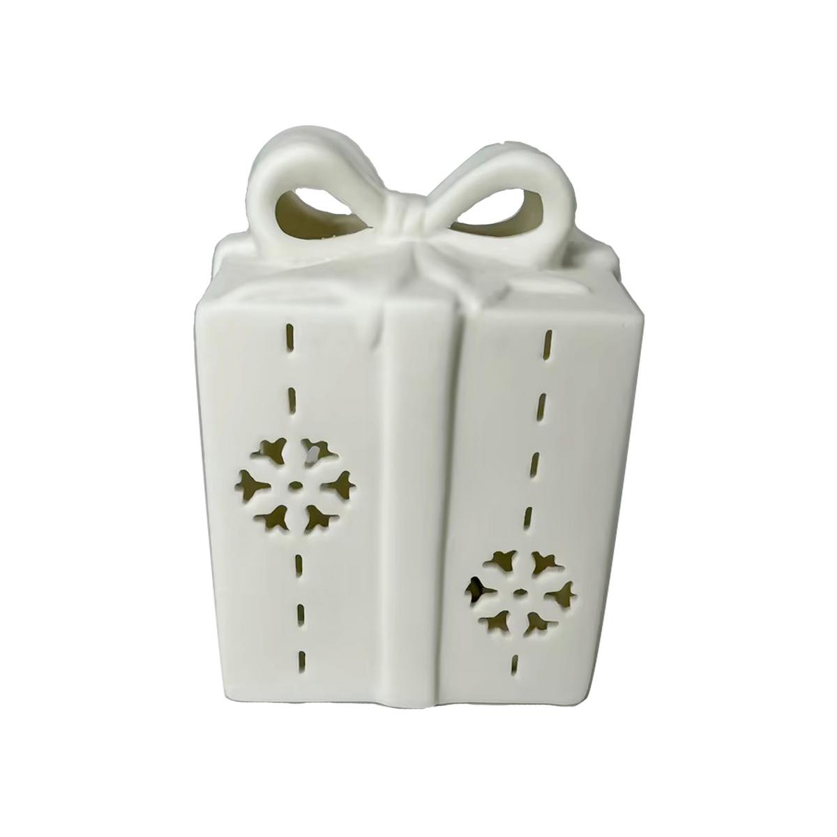 Dekogeschenkbox Alina - Weiß, KONVENTIONELL, Keramik (7,5/7,5/10,5cm) - Luca Bessoni