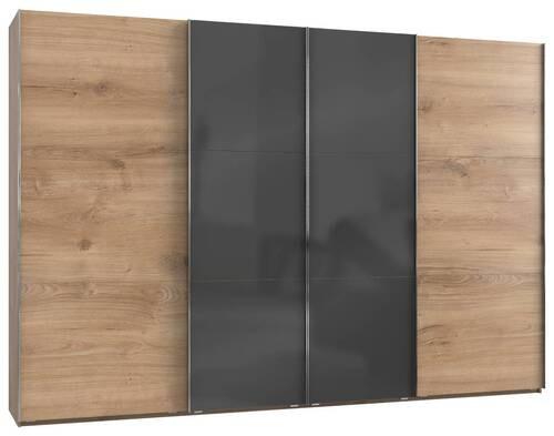 Schwebetürenschrank B: 350 cm Level 36c Grau/Eiche Dekor - Eichefarben/Grau, MODERN, Holzwerkstoff (350/236/65cm) - MID.YOU