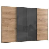Schwebetürenschrank B: 350 cm Level 36c Grau/Eiche Dekor - Eichefarben/Grau, MODERN, Holzwerkstoff (350/236/65cm) - MID.YOU