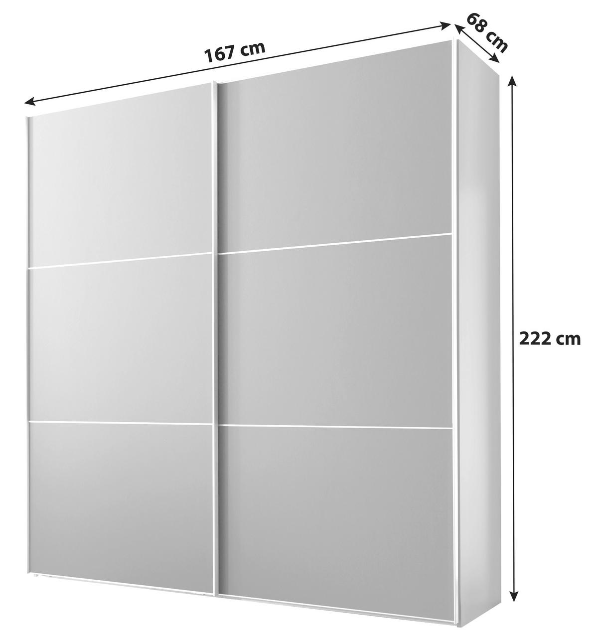 Schwebetürenschrank 167cm Includo Anthrazit - Anthrazit, MODERN (167/222/68cm) - MID.YOU