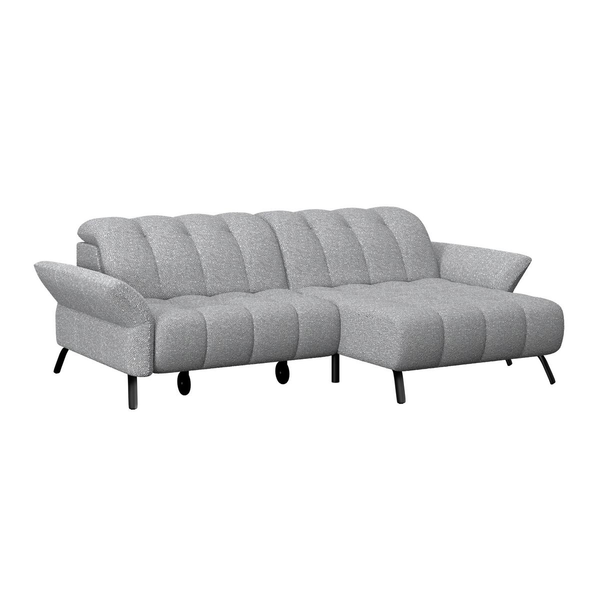 Ecksofa Coast Silberfarben, 244x173cm - Silberfarben/Schwarz, KONVENTIONELL, Holzwerkstoff/Textil (244/173cm)