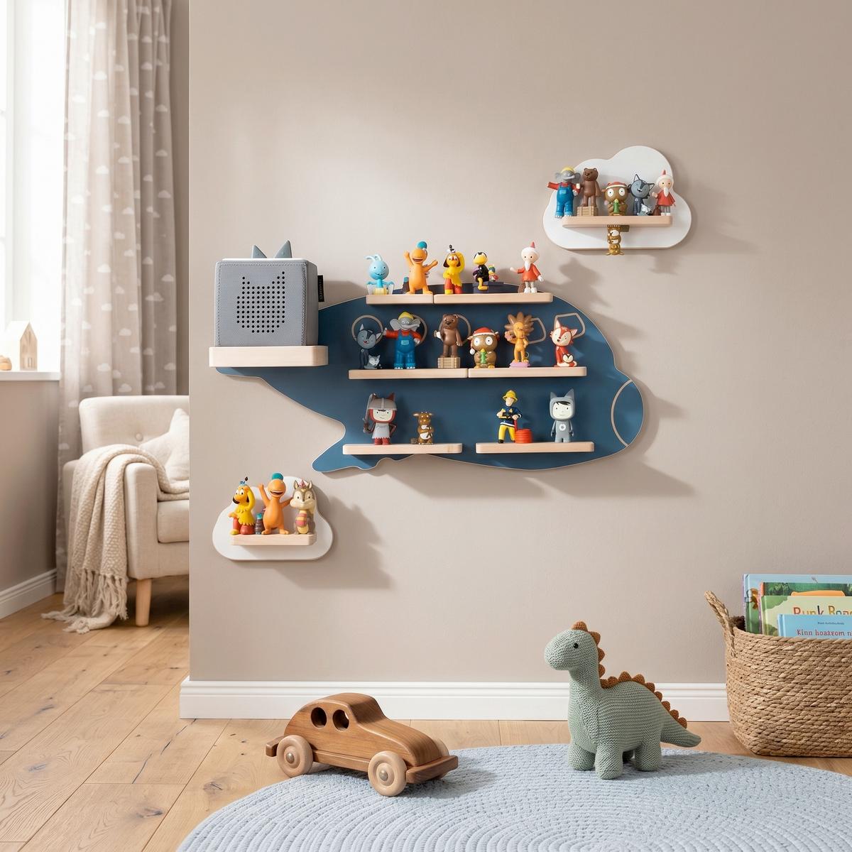 Kinderregal Boarti Blau B: 60 cm - Blau/Weiß, MODERN, Holzwerkstoff (60/30/19cm) - Livetastic