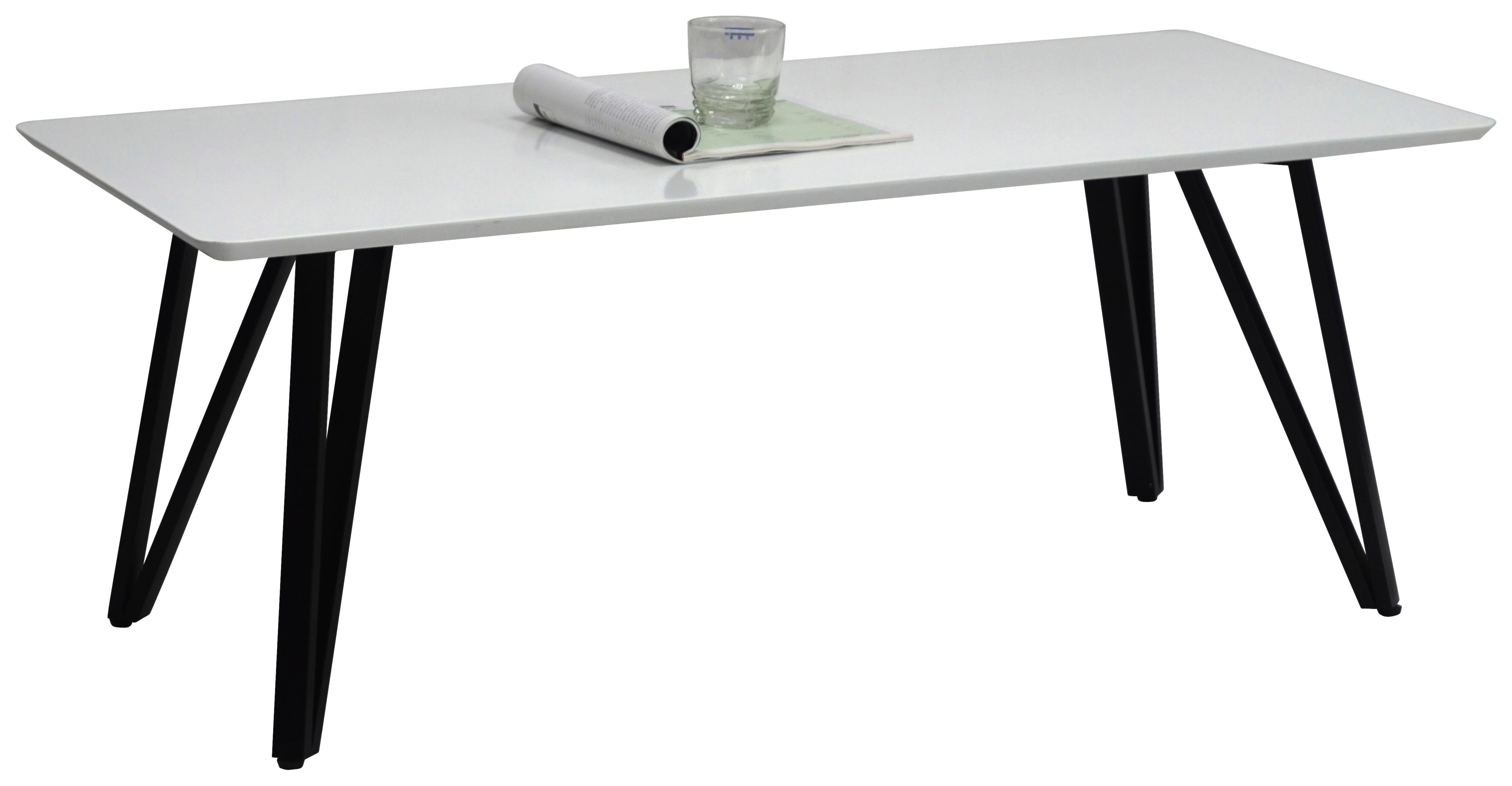 Couchtisch Retro - Schwarz/Weiß, MODERN, Holzwerkstoff/Metall (120/45/60cm)