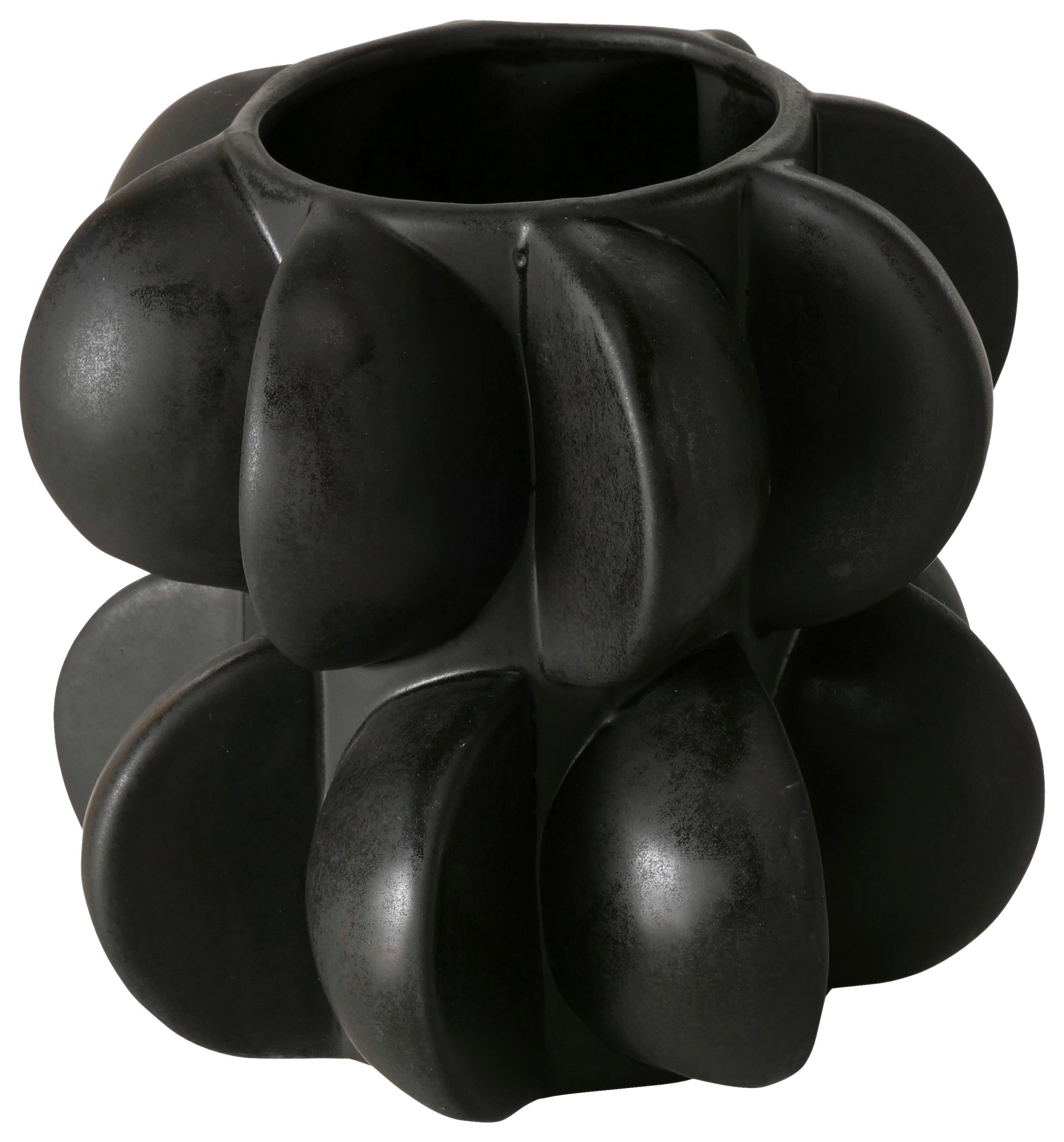 Váza MERITT I - černá, Moderní, keramika (16,5/15,3cm) - Mömax