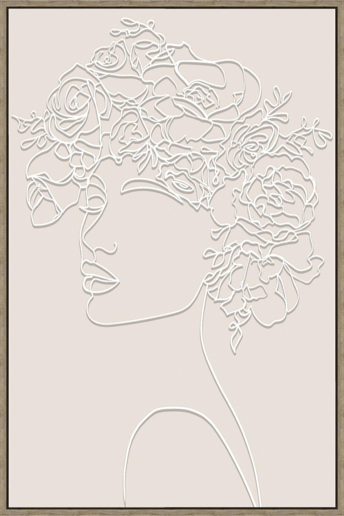 Obraz na plátně LOTTA, 60x90cm - černá/barvy vlašských ořechů, Moderní, kompozitní dřevo/textil (60/90cm) - Premium Living
