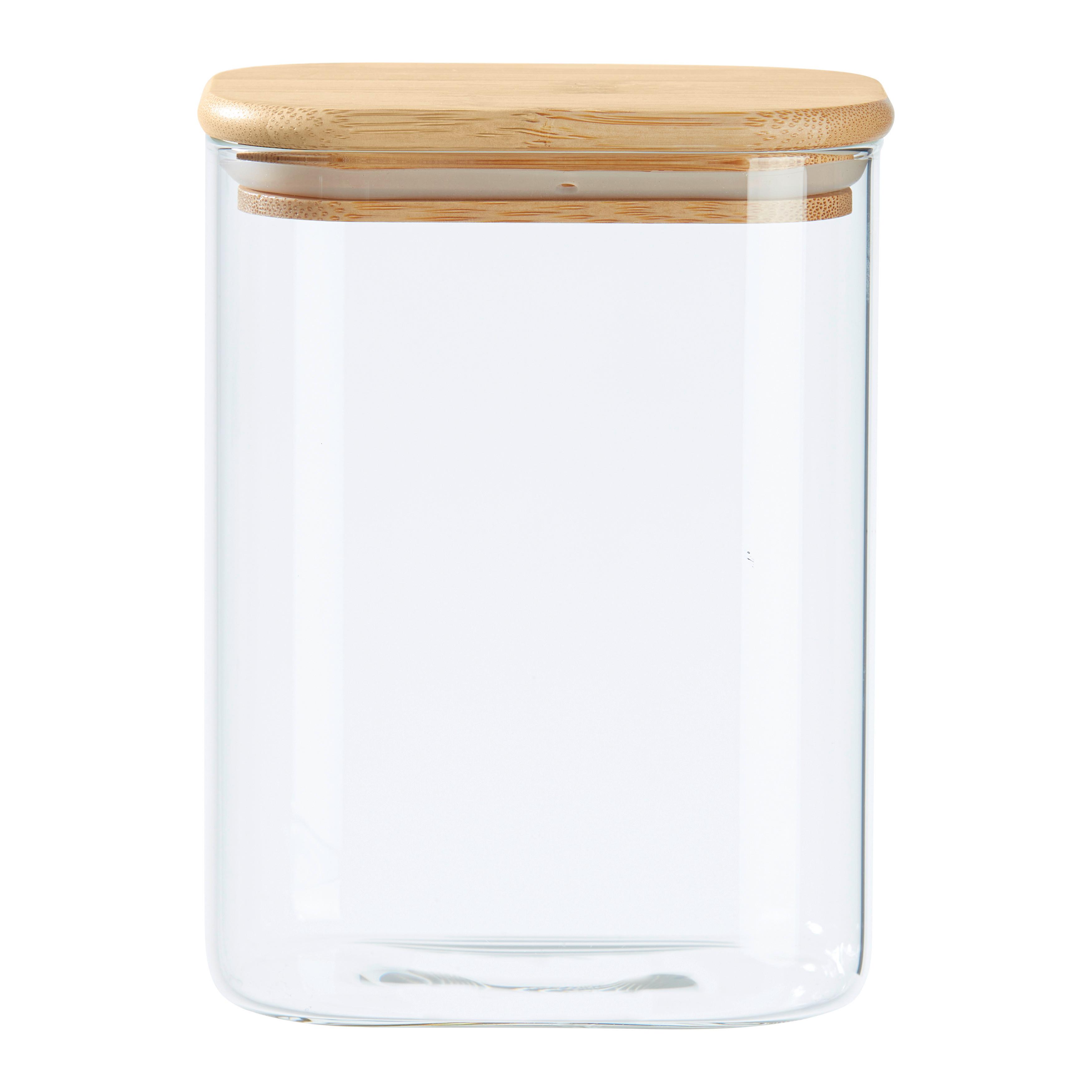 dóza na potraviny HALDOR - CA. 1,15L - priehľadné/prírodná farba, Konventionell, drevo/plast (12,1/8,3/16,4cm) - Mömax
