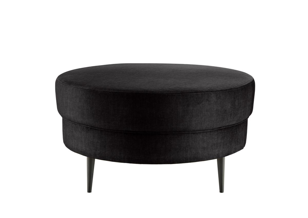 Hocker Pistaccio Anthrazit Velorus, D: 80 cm - Anthrazit/Schwarz, MODERN, Textil (80/43/80cm) - Livetastic