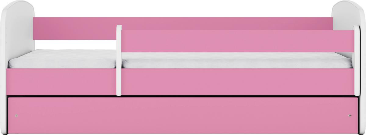 Kinder-/Juniorbett Babydreams Inkl. Matratze 80x160 - Pink/Birkefarben, MODERN, Holz/Holzwerkstoff (80/160cm) - MID.YOU