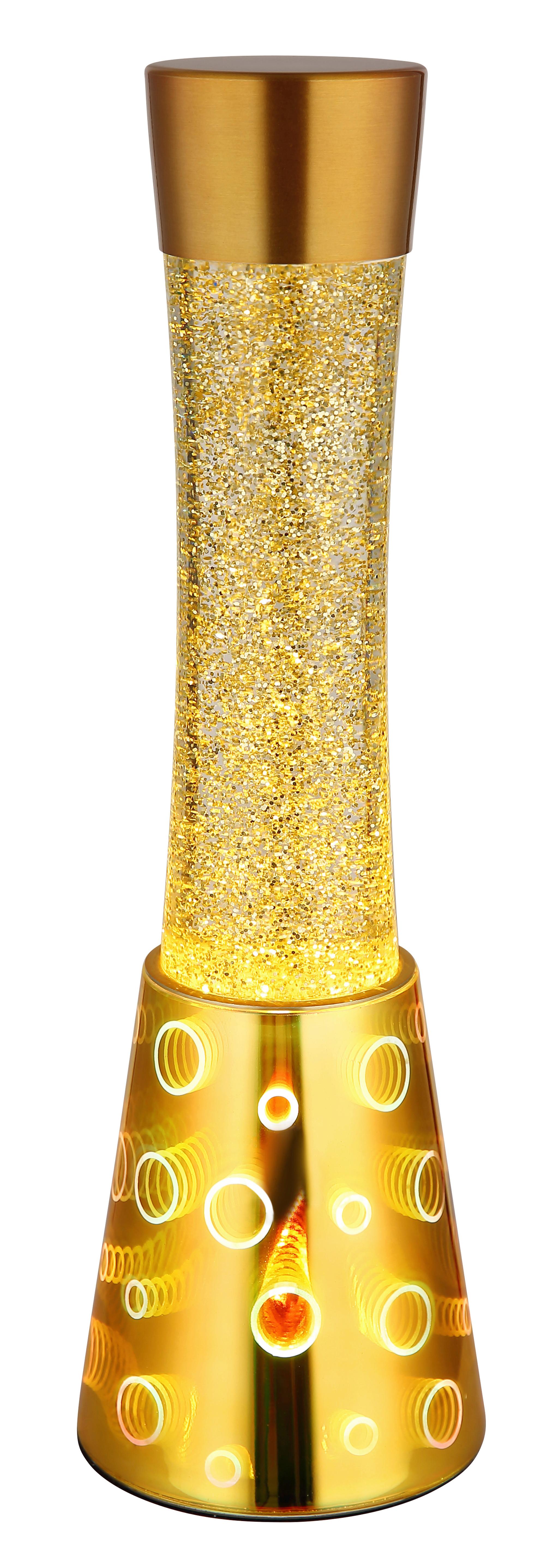 LED-Tischleuchte, Glitzer 2863G SPARKLE - Klar/Goldfarben, MODERN, Glas/Metall (12,5/40,6cm) - Globo