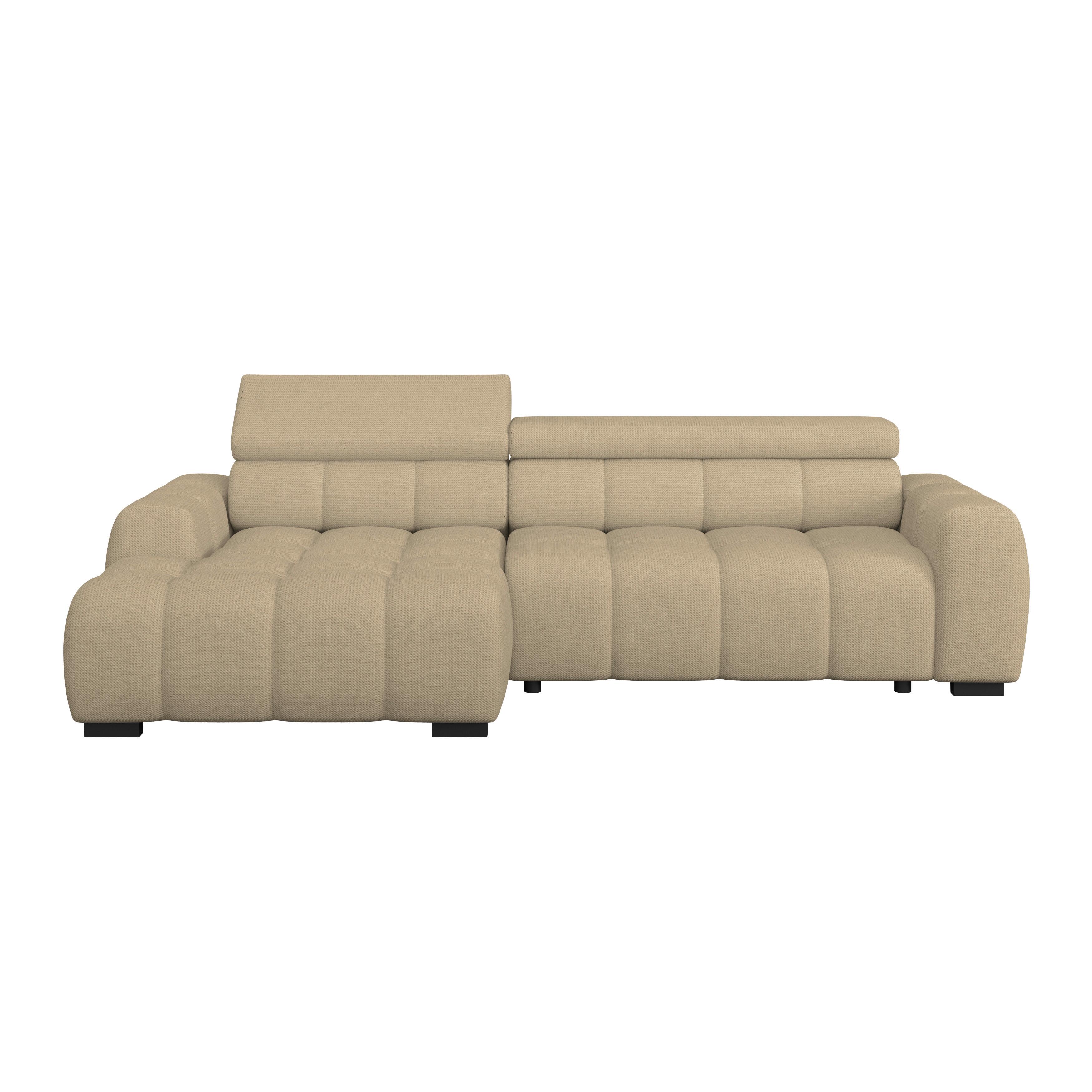Ecksofa Fargo S Taupe, B: 168cm - Taupe/Schwarz, Trend, Textil (168/285cm)