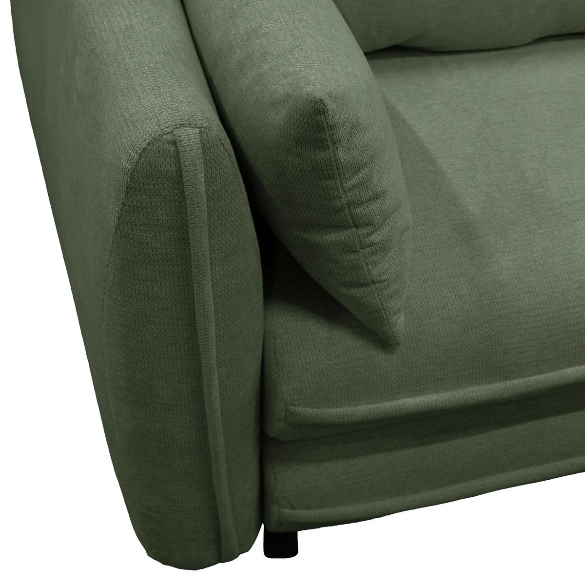 Ecksofa Vivaldi Grün S: 240x201 cm - Schwarz/Grün, Design, Textil (240/201cm) - MID.YOU