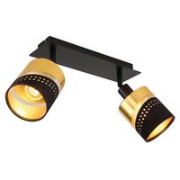Strahler 54046-2 - Goldfarben/Schwarz, Basics, Kunststoff/Textil (25/9/20,5cm) - Globo