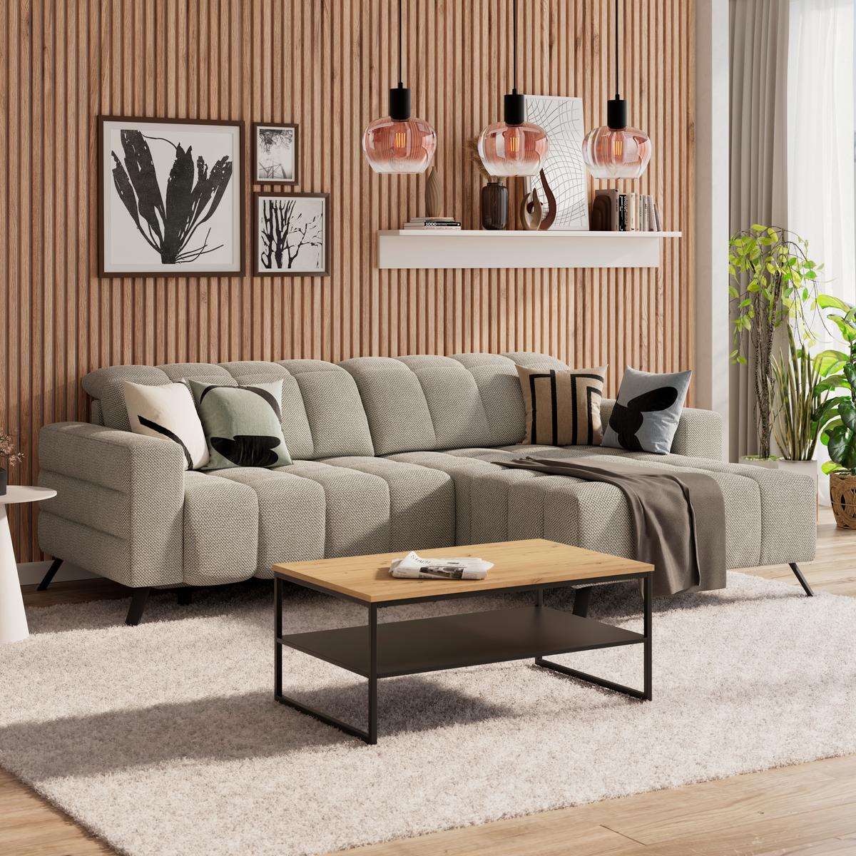 Ecksofa Milano Microfaser hellgrau, B: 256 cm - Hellgrau/Schwarz, MODERN, Holz/Textil (256/178cm) - Luca Bessoni
