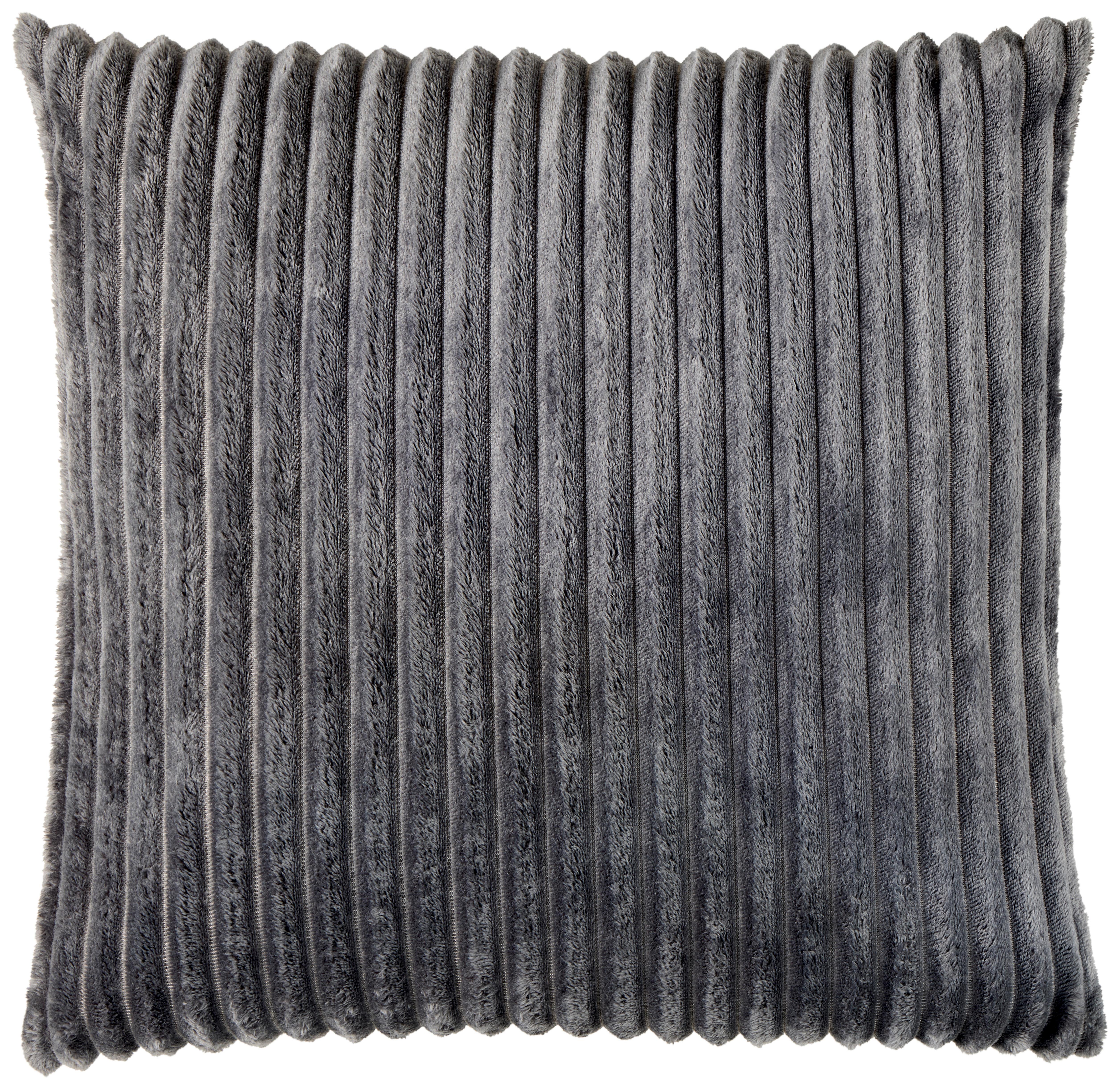 Zierkissen Sina 45x45 Cm Polyester Anthrazit Mit Zipp - Anthrazit, MODERN, Textil (45/45cm) - Luca Bessoni