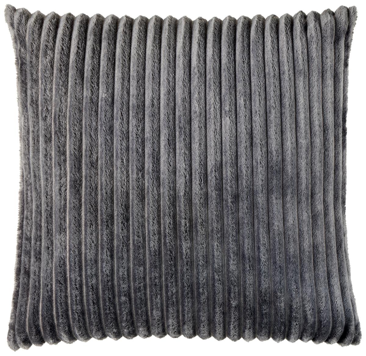 Zierkissen Sina 45x45 Cm Polyester Anthrazit Mit Zipp - Anthrazit, MODERN, Textil (45/45cm) - Luca Bessoni