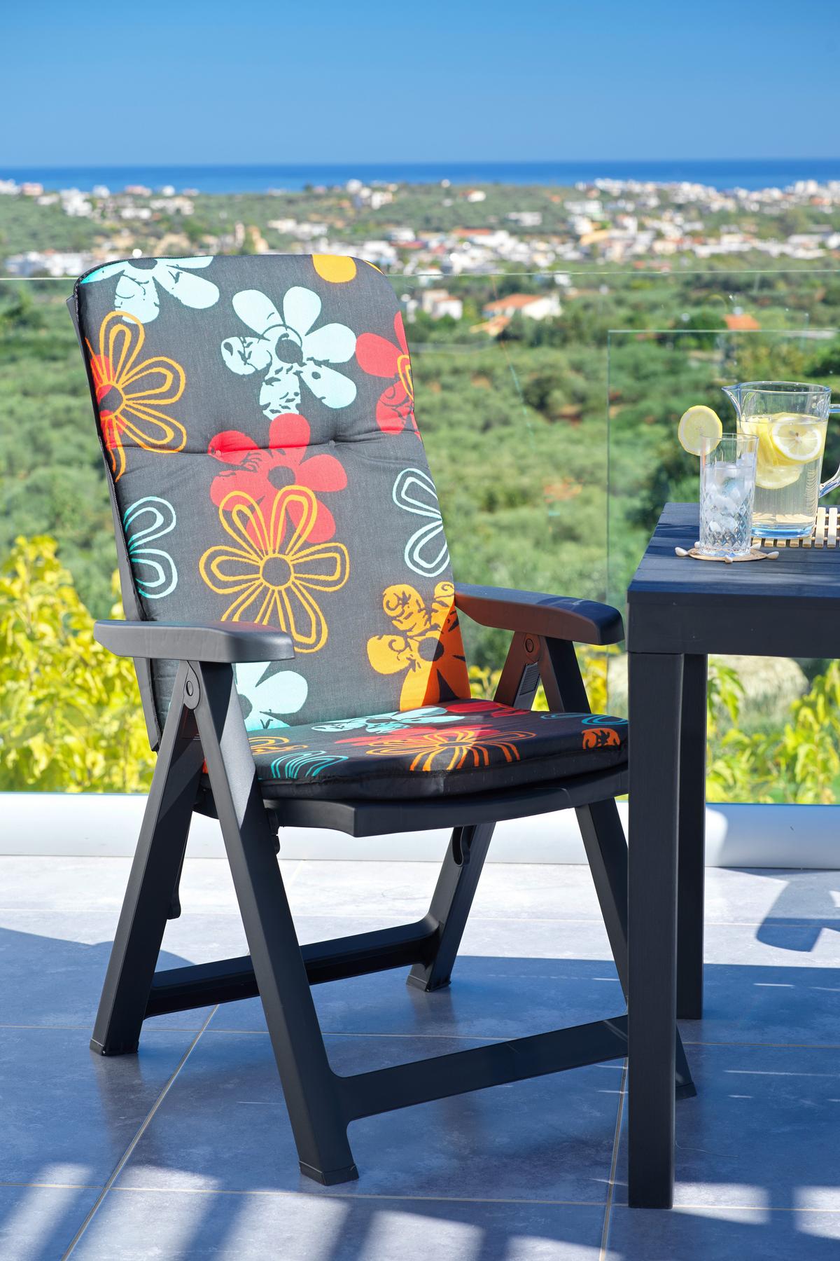 Niederlehner Wendeauflage Bali 96x47 cm Grau/Orange - Orange/Grau, Basics, Textil (96/47/5cm) - Beo