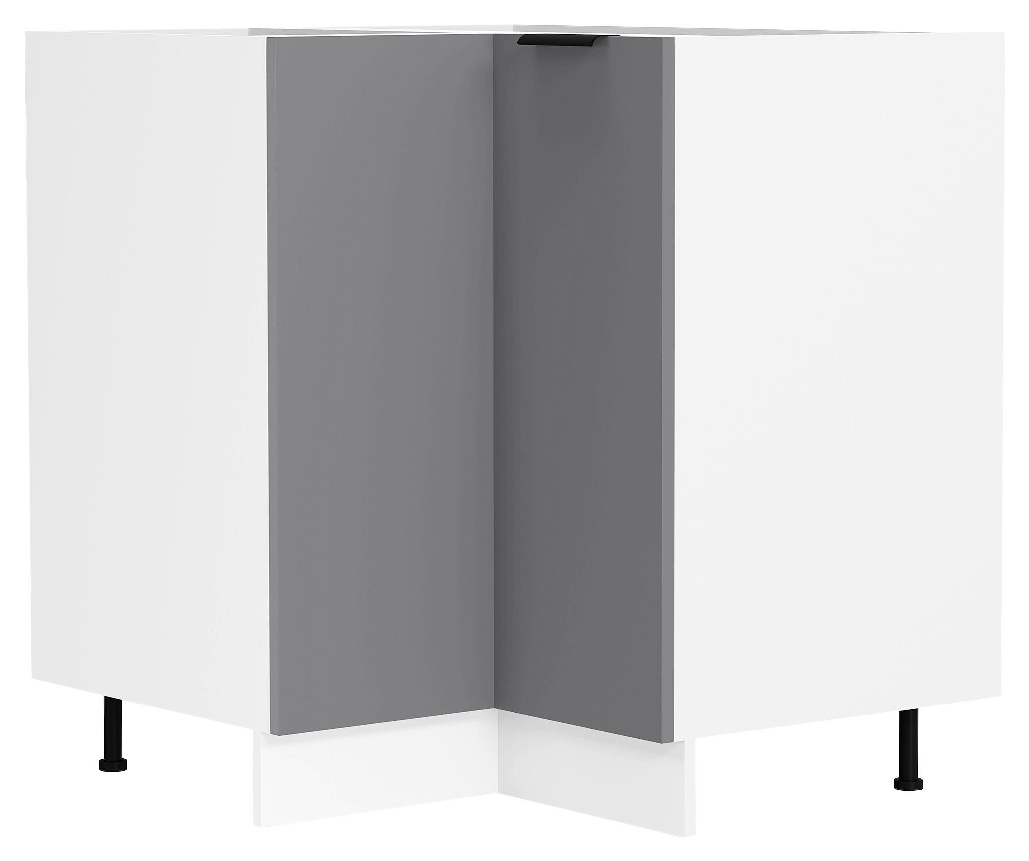 Eckunterschrank Fasola Anthrazit/Weiß B: 76 cm - Anthrazit/Weiß, Trend, Holzwerkstoff/Kunststoff (76/93/76cm) - MID.YOU