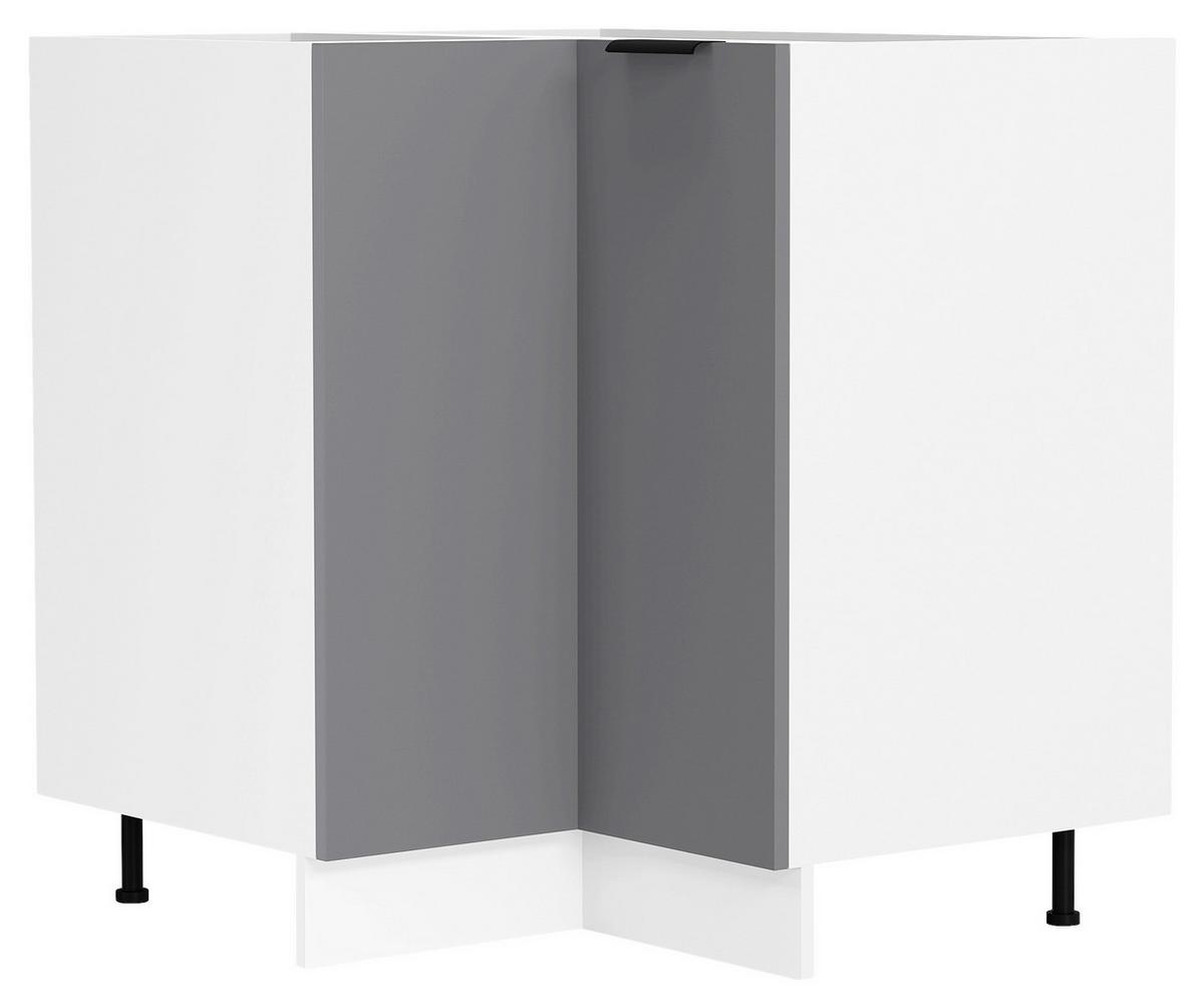 Eckunterschrank Fasola Anthrazit/weiß B: 76 Cm - Anthrazit/Weiß, Trend, Holzwerkstoff/Kunststoff (76/93/76cm) - MID.YOU