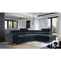 Ecksofa Laurence Dunkelgraus:278x205cm - Dunkelgrau/Silberfarben, Design, Textil (278/205cm) - MID.YOU