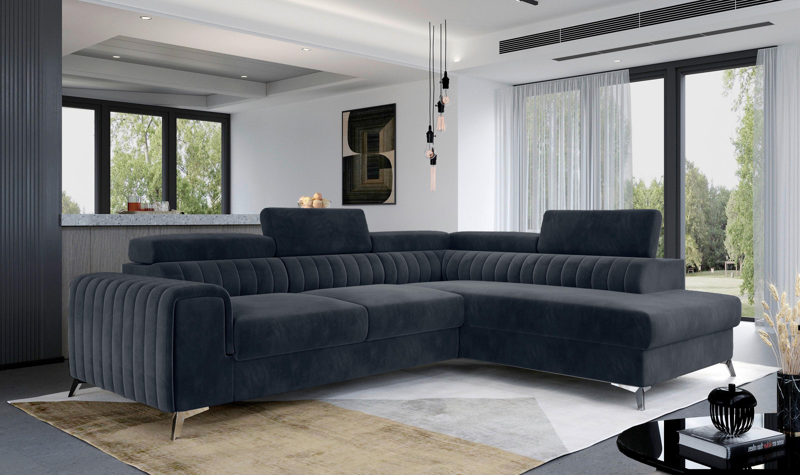 ECKSOFA Laurence DunkelgrauS:278x205cm