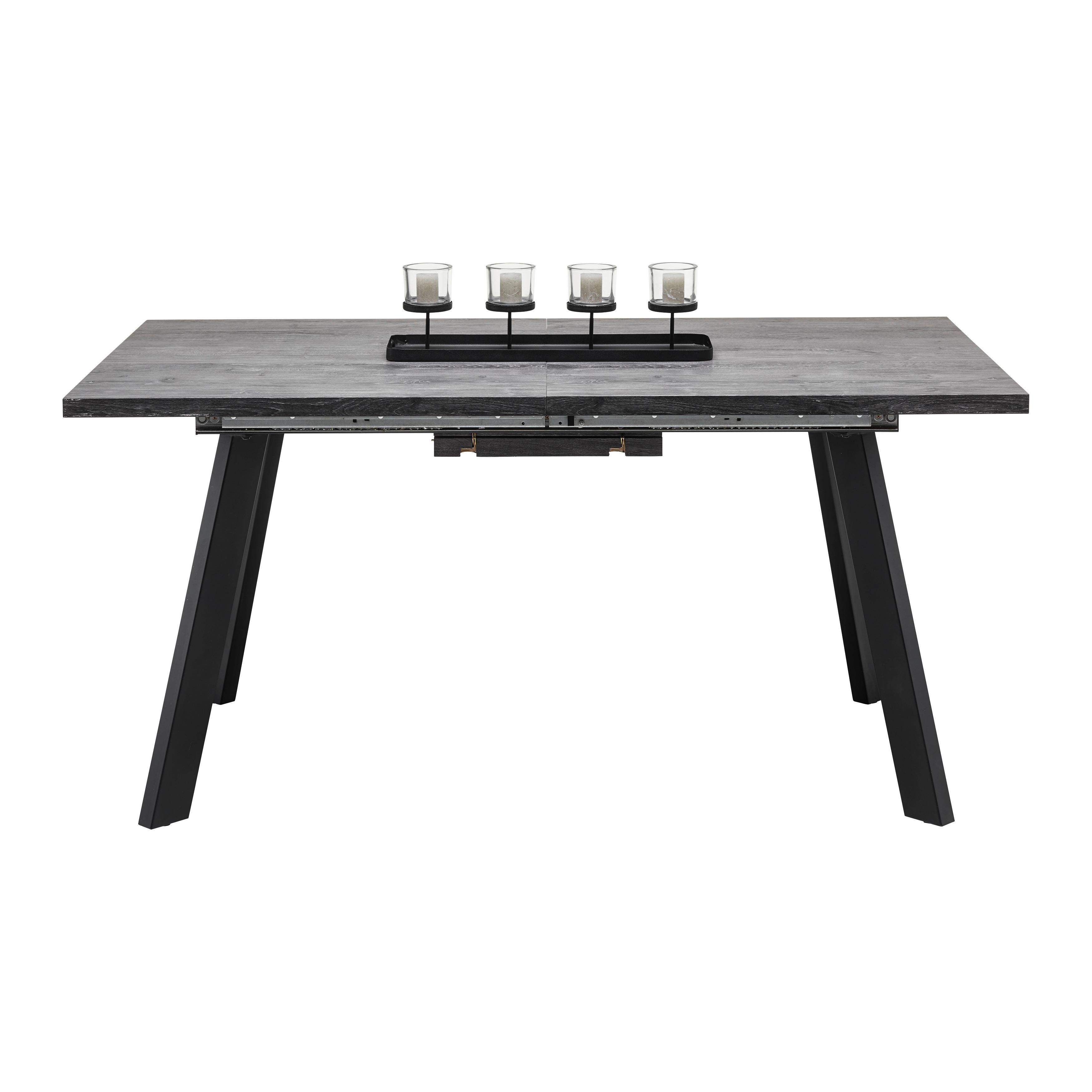 Jedálenský Stôl Giana 160-200x90 Cm - čierna/tmavosivá, Moderný, kov/kompozitné drevo (160-200/90/76cm) - Bessagi Home