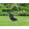 Sonnenliege Metall/Textil mit Rollen/Sonnendach - Schwarz, Basics, Textil/Metall (165/16/65cm) - MID.YOU