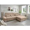 Ecksofa Dalida Hellbraun S: 300x196 cm - Chromfarben/Hellbraun, MODERN, Textil (300/196cm) - Livetastic