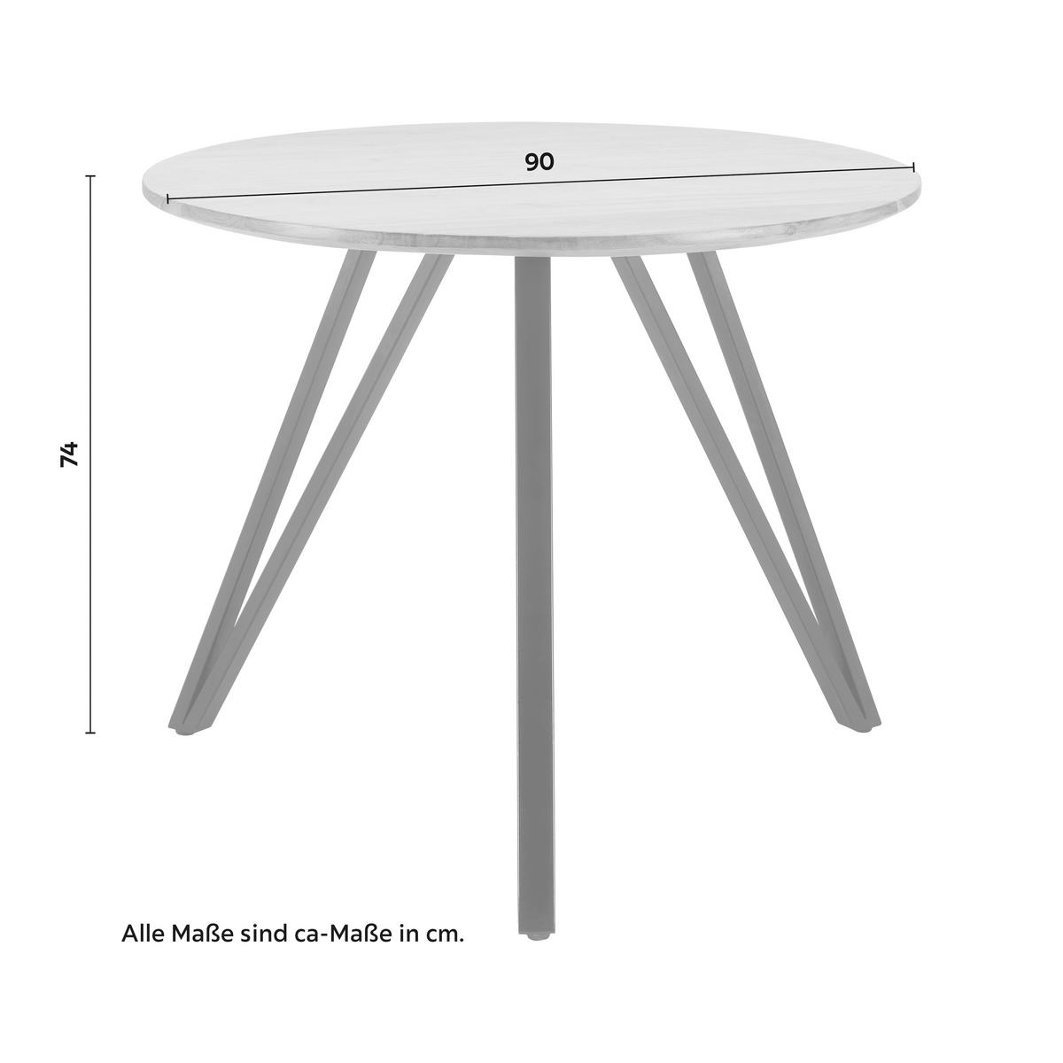 Jídelní stůl ELIAS 90cm - černá/barvy akácie, Moderní, kov/dřevo (90/74cm) - Bessagi Home