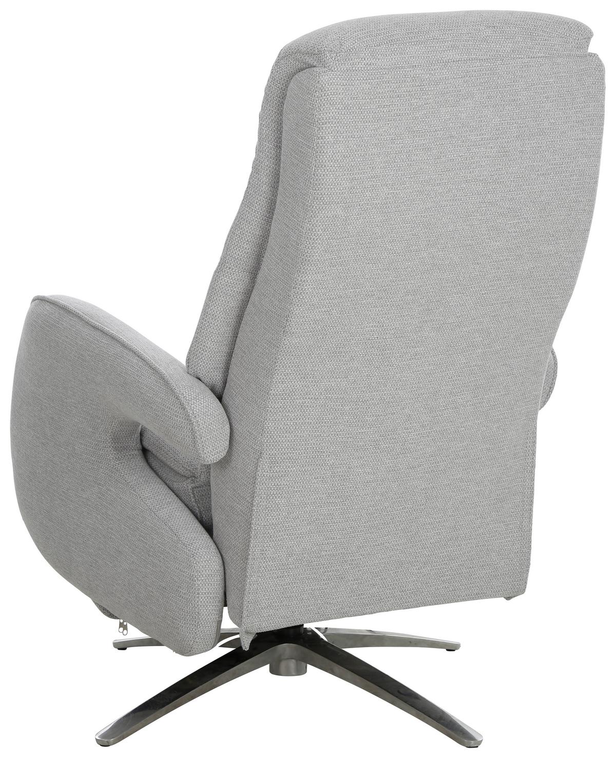 TV kreslo OTTAWA s relaxačnou funkciou - svetlosivá/chrómová, Modern, kov/drevo (74/115/92cm)