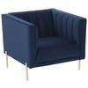 Sessel Sono - Blau/Goldfarben, Design, Textil (101/85/75cm) - Livetastic
