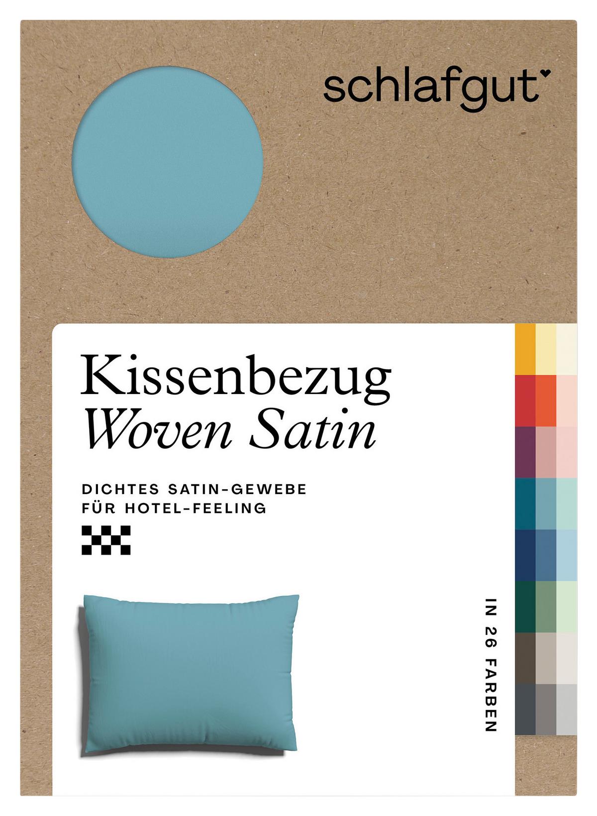 KOPFPOLSTERBEZUG WOVEN SATIN - Pastellblau, Basics, Textil (60/80cm) - Schlafgut