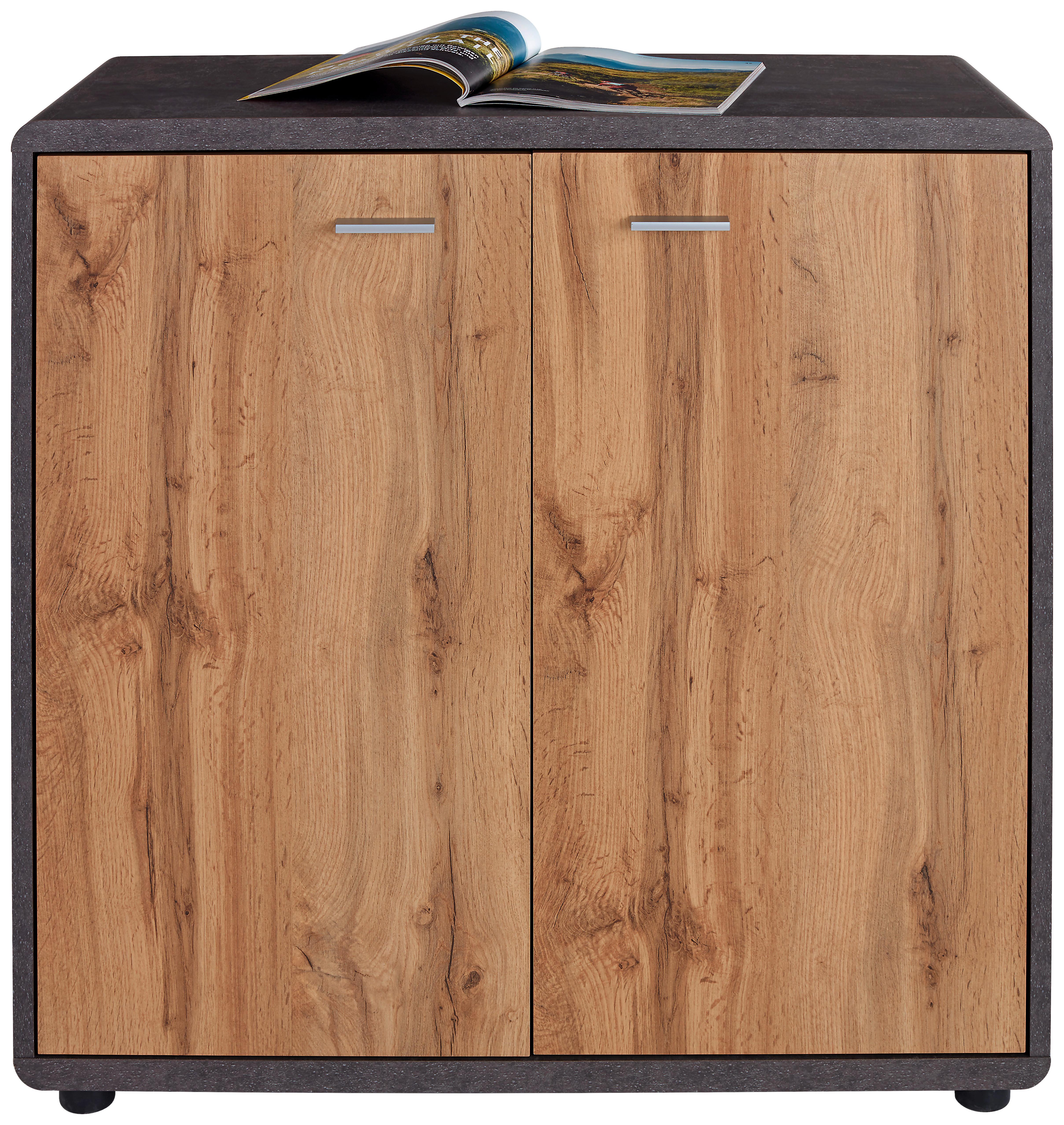 Kommode B: 89,2 Cm Fontana New Beton Optik/wotan Eiche Dekor - Eichefarben/Dunkelgrau, MODERN, Holzwerkstoff (89,2/87,2/40cm)