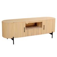 LOWBOARD Naturfarben/Schwarz B: 160cm - Schwarz/Naturfarben, Design, Holz/Metall (160/60/45cm) - MID.YOU