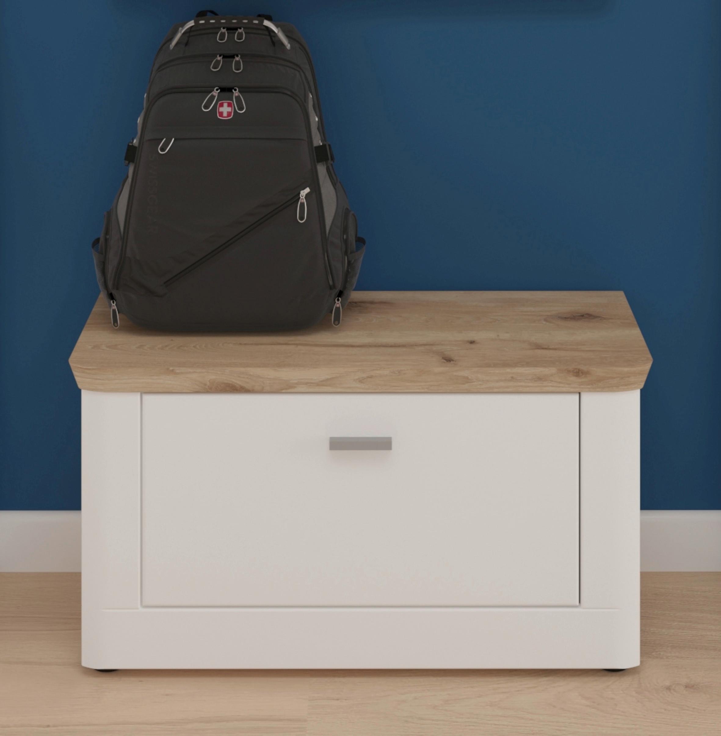 Garderobenbank Michigan B:79 cm 1 Klappe Weiß - Weiß, LIFESTYLE, Holzwerkstoff (79/44/37cm) - MID.YOU