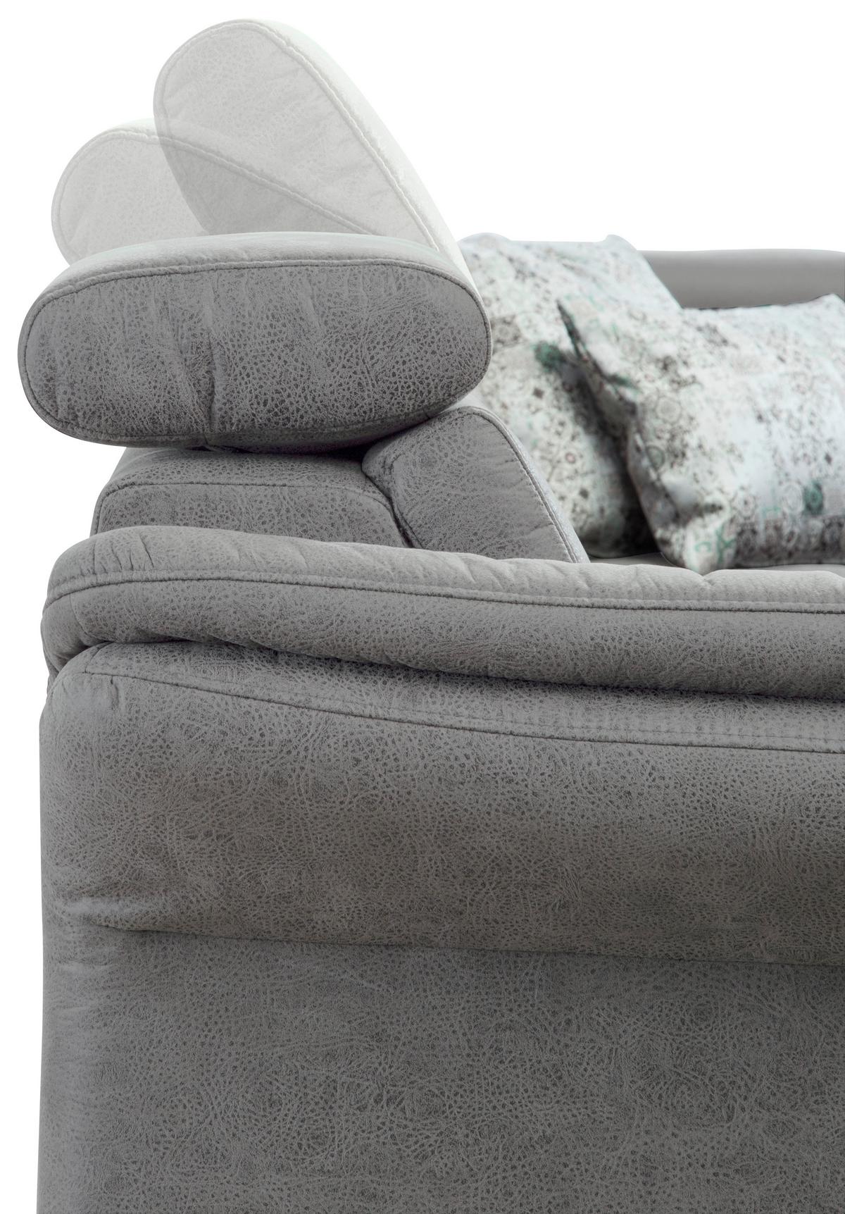Wohnlandschaft Arngast rechts hellgrau, 165x317x193 cm - Hellgrau/Schwarz, KONVENTIONELL, Textil (165/317/193cm) - Sit & More