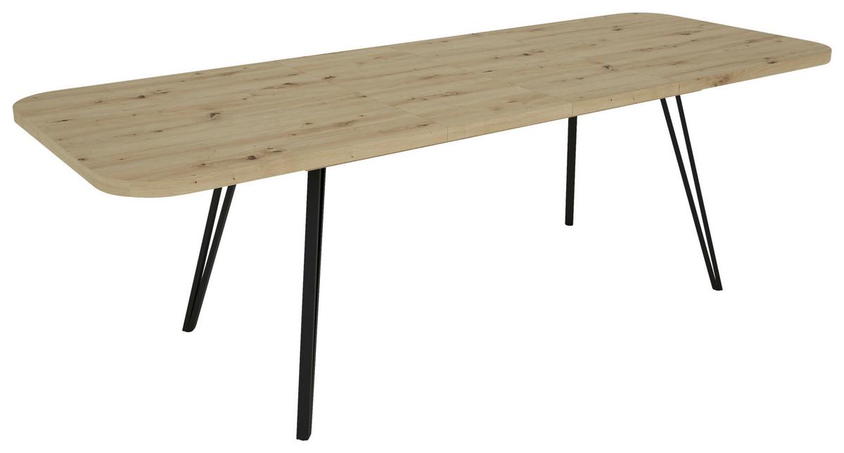 Esstisch Life Eiche Artisan/schwarz B: 76 Cm - Schwarz/Eiche Artisan, LIFESTYLE, Holzwerkstoff/Metall (160/90/76cm) - MID.YOU