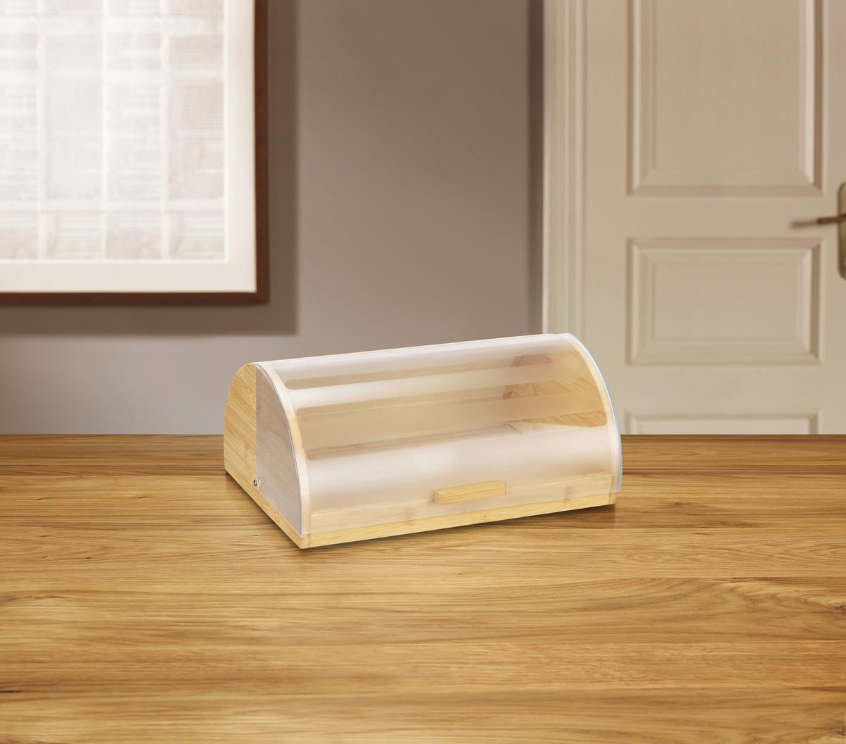 Brotkasten Didi - Transparent/Naturfarben, KONVENTIONELL, Holz/Kunststoff (38/27/16cm) - James Wood