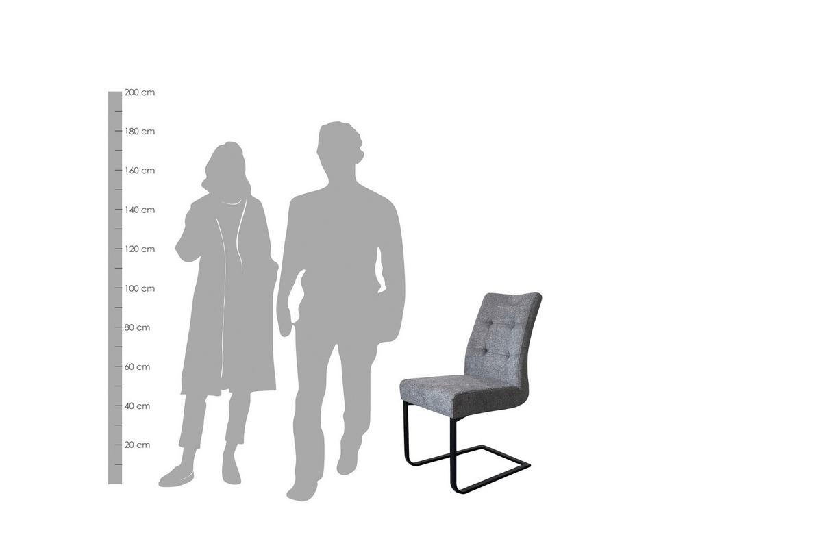 Schwingstuhl-Set Marlen XXL Dunkelgrau/Schwarz B: 47 cm - Dunkelgrau/Schwarz, LIFESTYLE, Textil/Metall (47/96/62cm) - MID.YOU