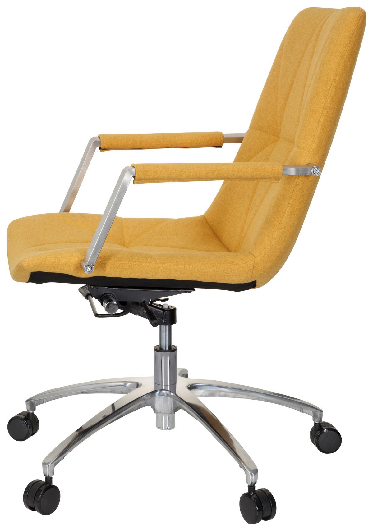 Drehstuhl Saranto Ii Gelb - Gelb/Alufarben, MODERN, Kunststoff/Textil (57/100/75cm) - MID.YOU