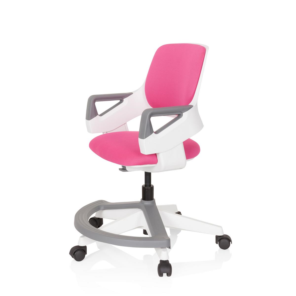Jugenddrehstuhl Kid Flex Mit Armstützen Pink Bis 70 Kg - Pink/Weiß, Basics, Kunststoff (53/80-93/60cm) - MID.YOU